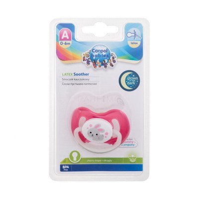 Round latex soother 0-6 months Bunny & Company pink