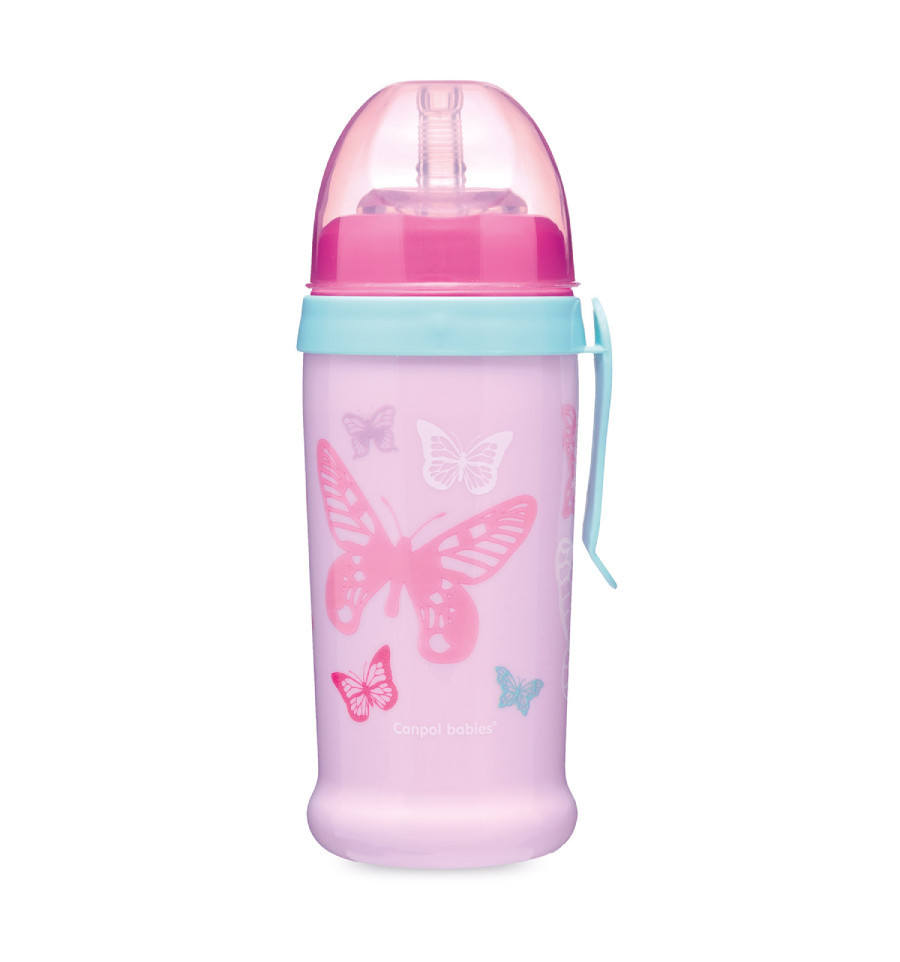 Non-spill sport cup - Butterfly - pink