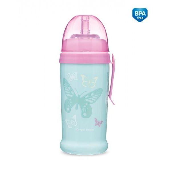 Non-spill sport cup - Butterfly - turquoise