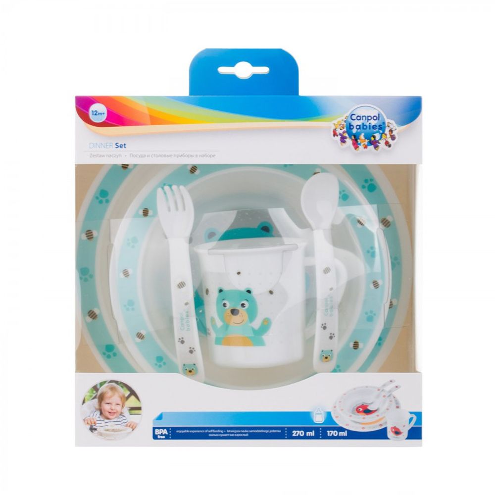 Plastic dinner set Cute Animals - bear