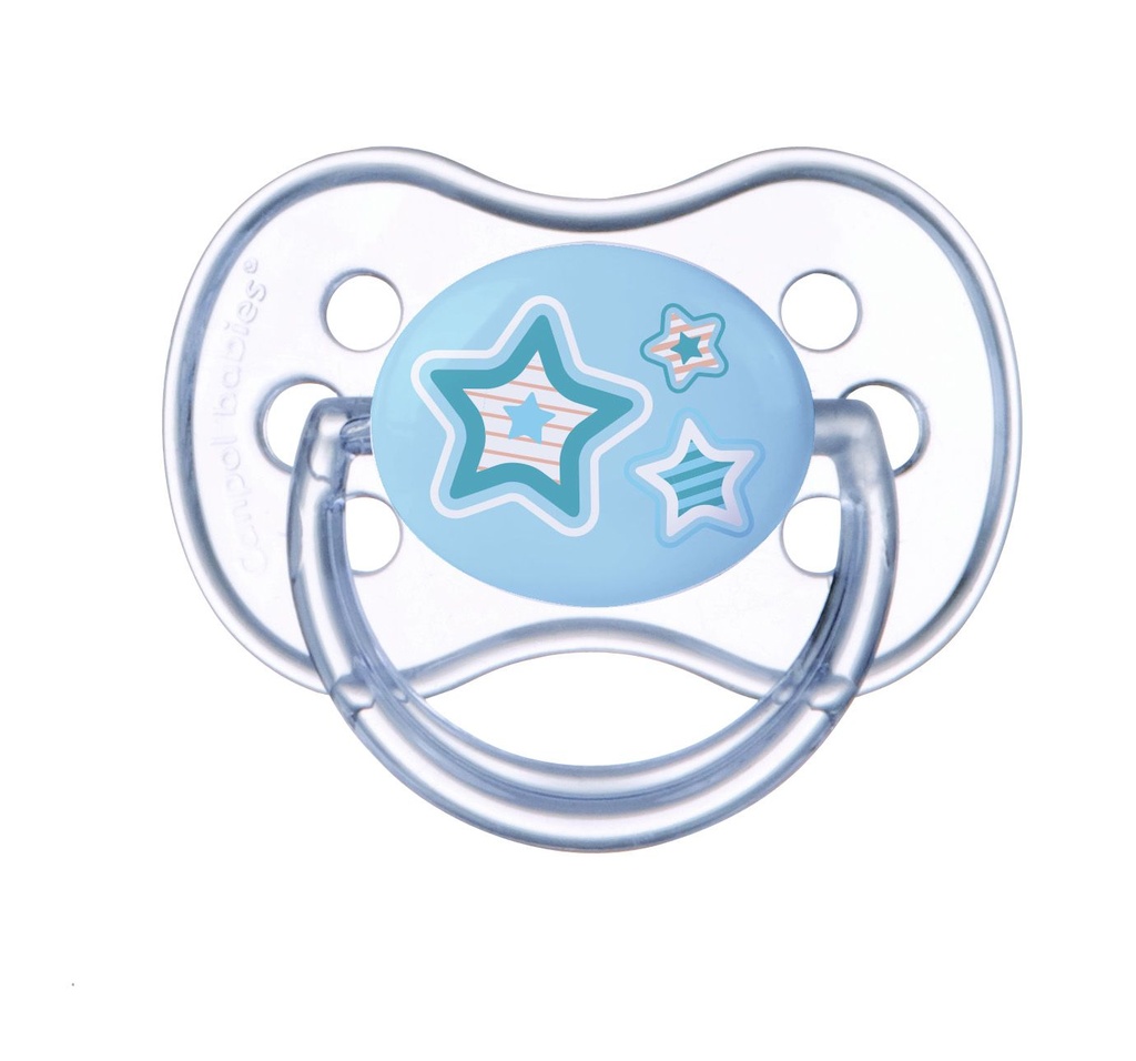 Orthodontic silicone soother (1 pc) „Newborn Baby” 22/565_blu 0-6