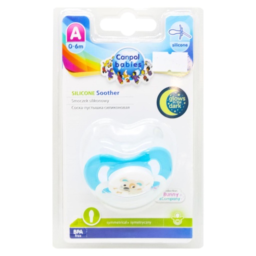 [200988] Symmetric silicone soother 0-6 months Bunny & Company turquoise - IM-Canpol