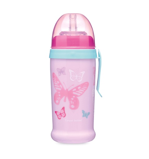 [201001] Non-spill sport cup - Butterfly - pink - IM-Canpol