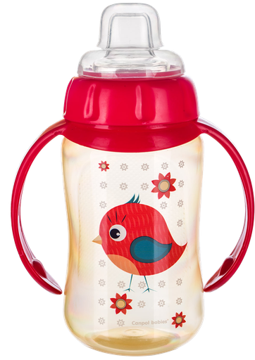 [201007] Training cup with silicone spout - Cute Animals - bird - IM-Canpol