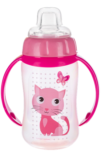 [201008] Training cup with silicone spout - Cute Animals - cat - IM-Canpol