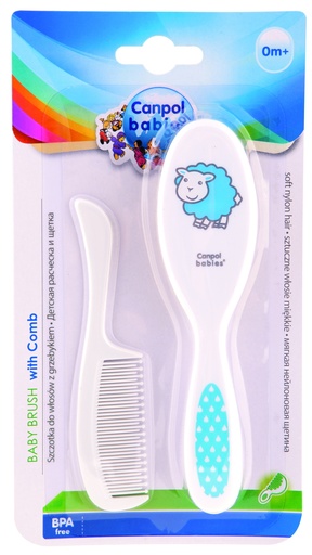 [201114] Hairbrush and comb set soft assorted 2/417 - IM-Canpol