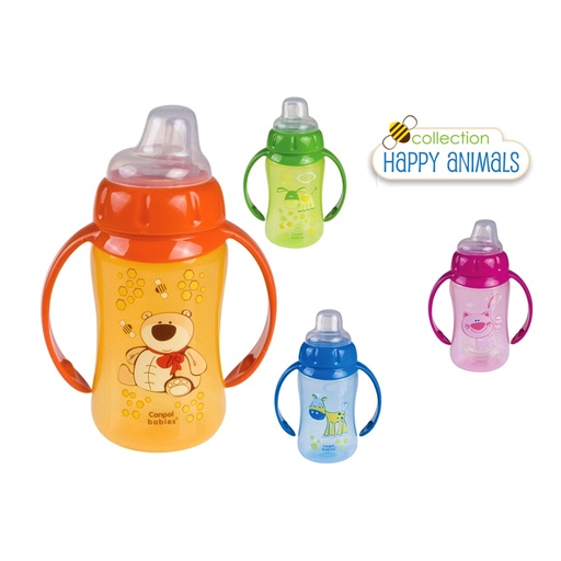 [201182] Training cup with silicone spout and handles - cat/bear/horse/donkey 56/512 - IM-Canpol